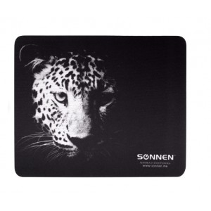 Коврик для мыши SONNEN "LEOPARD", резина+ткань, 220х180х3 мм,