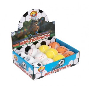 Мяч-попрыгун СПОРТ, 6 см, полиуретан ассорти, 4 вида, JOLLY JOT (ДЖОЛЛИ ДЖОТ),