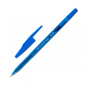 Ручка шариковая STAFF "Basic BP-66 BLUE", СИНЯЯ, корпус синий, 1 мм, линия 0,5,