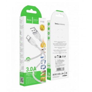 Кабель USB - Type-C HOCO X109, 3.0м, 3,0А, цвет: белый