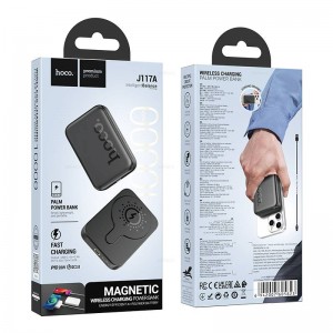 Аккумулятор внешний HOCO J117A, Esteem, 10000mAh, PD20W, QC3.0, QI, цвет: чёрный