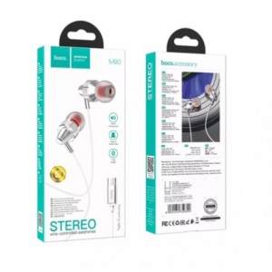 Наушники внутриканальные HOCO M90, Delight, Type-C, 1.2 м, цвет: серебряный