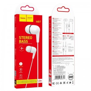 Наушники внутриканальные HOCO M97, Type-C, 1.2 м, цвет: белый