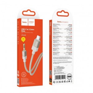 Кабель AUX, Type-C(m) - Jack 3,5mm(m) HOCO UPA32B, 1.0м, цвет: золотой