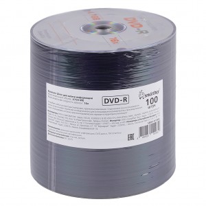 Диск SMARTBUY DVD-R, 4.7 Гб, 16х, в шпиле, 100шт (SBDV-R100S)