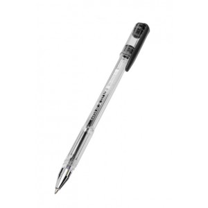 Ручка гелевая STAFF Basic GP-789, ЧЕРНАЯ, корп.прозрач, хром.детали, узел 0,5 мм