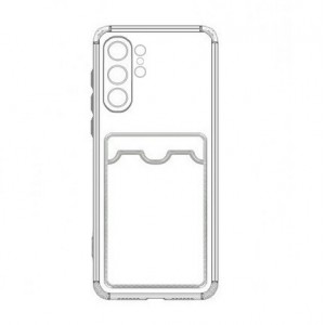 Накладка силиконовая с визитницей и защитой камеры для Samsung Galaxy S26 Ultra, прозрачный