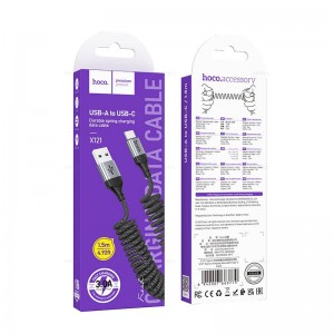 Кабель USB - Type-C HOCO X121 Nuevo, 1.5 м, 2.4A, цвет: чёрный