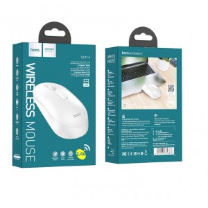 Мышь HOCO GM14 Platinum, USB, беспр.,опт.,3кн., 1200dpi, цвет: белый