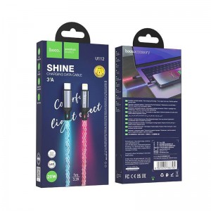 Кабель USB - Type-C HOCO U112 Shine, 1.0м, 3A, цвет: серый