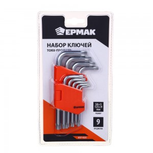 Набор ключей TORX-профиль 9пр. (50х3мм-125х9мм), ЕРМАК