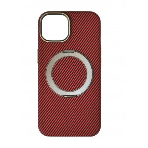 Накладка карбон magnetic wireless-подставка для iPhone 14 (6.1), красный