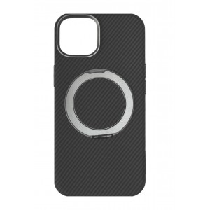Накладка карбон magnetic wireless-подставка для iPhone 14 (6.1), темно-синий