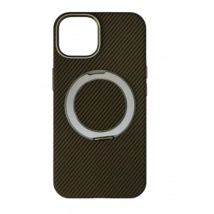 Накладка карбон magnetic wireless-подставка для iPhone 14 (6.1), титановый