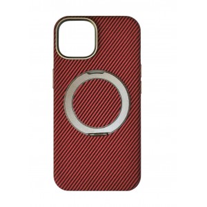 Накладка карбон magnetic wireless-подставка для iPhone 15, красный