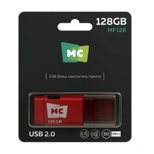 Флеш-накопитель 128Gb More Choice MF128/МФ128, USB 2.0, пластик, цвет: красны