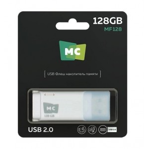 Флеш-накопитель 128Gb More Choice MF128/МФ128, USB 2.0, пластик, цвет: белый