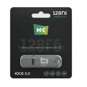 Флеш-накопитель 128Gb More Choice МФБ128, USB 3.0, пластик, цвет: серый