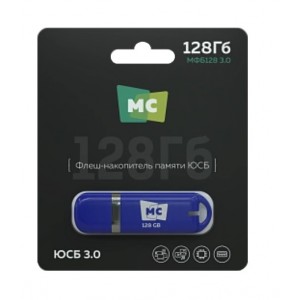 Флеш-накопитель 128Gb More Choice МФБ128, USB 3.0, пластик, цвет: синий