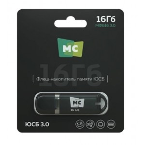 Флеш-накопитель 16Gb More Choice МФБ16, USB 3.0, пластик, цвет: черный