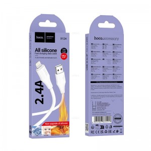 Кабель USB - 8 pin HOCO X124 Bien, 1.0м, 2.4A, цвет: белый