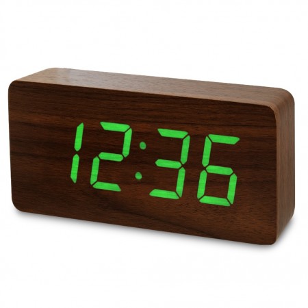 VST 865-4 Зеленые часы настольные (ТЕМНО-коричневый)